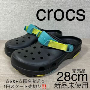 1 jpy start outright sales new goods unused Crocs all te rain clog crocs ALL TERRAIN CLOG sandals 28cm complete sale goods black 