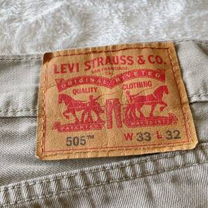 Levi's リーバイス 505TM W33 L32 カラーデニム カラージーンズ チノパン ベージュ 股下58cm 短め 裾上げあり ワークパンツ の画像4