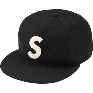 ☆ 23SS Supreme シュプリーム Ebbets S Logo Fitted 6-Panel Cap エベッツ エスロゴ 6パネル キャップ ウール samll box logo (黒60.6)ESA