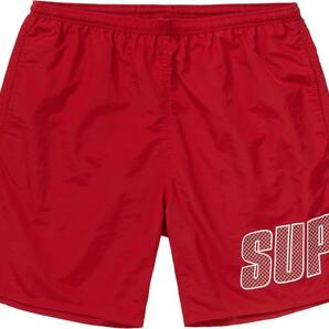 ☆ 19SS Supreme シュプリーム Logo Applique Water Short ロゴ アップリケ ウォーター ショーツ ショートパンツ 海パン 水着 (赤M)MMGの画像1