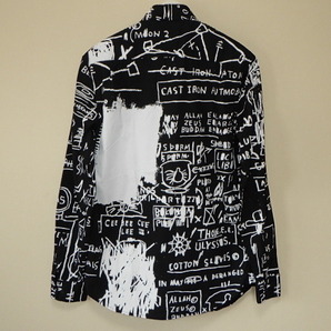 ☆ 13FW Supreme シュプリーム Basquiat Shirt Replicas (1983) バスキア シャツ レプリカ 総柄 アンディウォーホール (ブラック黒S)MDAの画像3