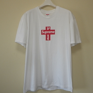 ☆ 20FW Supreme シュプリーム Cross Box Logo Tee クロス ボックスロゴ Tシャツ (ホワイト白L)MDM