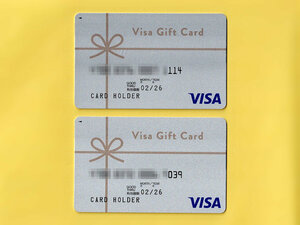 【大黒屋】Visa ギフトカード Gift Card ☆ \100,000×2枚 \200,000 相当分 ☆ カード期限2026年2月末日