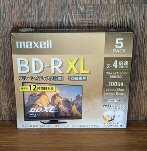 mXL5【新品】maxell BD-RXL100GB×5枚 BDXL対応機器専用　パッケージのまま梱包！