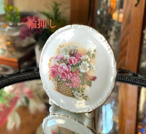 【未使用】 陶器 花瓶 一輪挿し 置物 飾り バラ ゴールドリング ディスプレイ