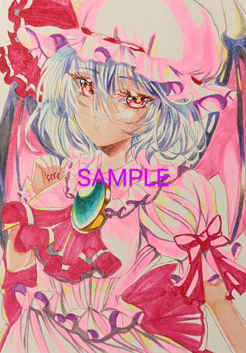 Ilustración de obra de arte dibujada a mano de Doujin Touhou Project Remilia Scarlet A5, Historietas, Productos de anime, Ilustración dibujada a mano