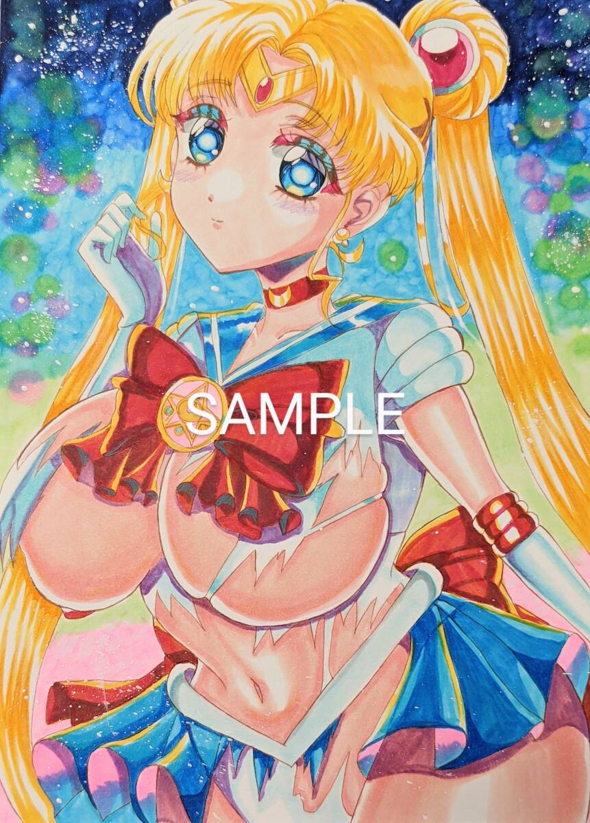 Doujin Illustration dessinée à la main Sailor Moon Sailor Moon Usagi Tsukino A4, des bandes dessinées, produits d'anime, illustration dessinée à la main