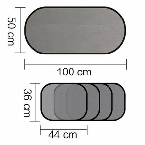 車用遮光サンシェード リア*1サイド*4 吸盤10個 コンパクト 取付簡単 折畳収納 UVカット 車窓日よけ 5点セット 車中泊 CUV51SETの画像8