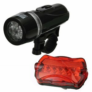 自転車用LEDライト＋テールランプセット 高輝度LEDで強力点灯 乾電池式 小型軽量 防水仕様 コンパクトサイズ 点灯モード選択可 CWJ101SET