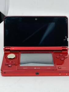 3DS Nintendo ニンテンドー 任天堂 レッド　ニンテンドー3DS タッチペンなし 左スティック欠損　稼働品　No.4-011-3