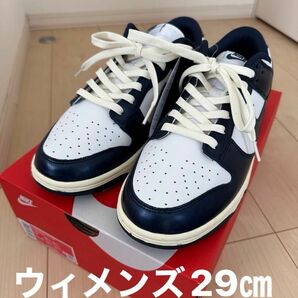 Nike WMNS Dunk Low PRM "Midnight Navy and White"29㎝