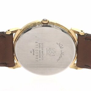 1円スタート 稼働品 CITIZEN シチズン CLUB LA MER クラブラメール 3480-340396 クォーツ スモセコ ラウンド 革ベルト ゴールド 白文字盤の画像10