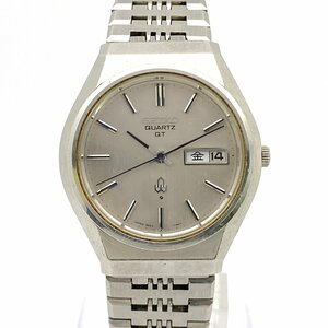 1円スタート 稼働品 SEIKO セイコー QT 3803-7110 デイデイト クォーツ QZ ラウンドフェイス 3針 シルバー文字盤 メンズ 腕時計