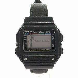 1円スタート CASIO カシオ DIGITAL BAROMETER デジタルバロメーター BM-100WJ クォーツ スクエアフェイス ブラック 黒 メンズ 動作未確認