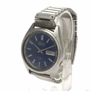 1円スタート 稼動品 SEIKO セイコー ACTUS アクタス 7019-7430 デイデイト 自動巻き ラウンド 21石 3針 シルバー 青文字盤 メンズ 腕時計の画像2