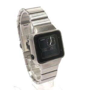 1円スタート CASIO カシオ FUTURIST フューチャリスト LAQ-2000D クォーツ スクエアフェイス デジアナ 純正ベルト シルバー 動作未確認の画像3