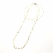 1円スタート パール ネックレス まとめ4点セット 真珠 pearl 2連 3連 10連 レディース アクセサリー 留め具 金具 SV925 SILVER シルバー含_画像5