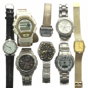 1円スタート 腕時計 まとめ8点セット CASIO カシオ FOSSIL フォッシル G－SHOCK Gショック Q&Q VEGA ベガ Klaeuse クロイゼ 稼働品 含