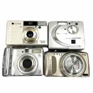 1円スタート カメラ まとめ4点セット Canon キャノン FUJIFILM フジフィルム Konica コニカ デジカメ デジタルカメラ 家電 動作未確認