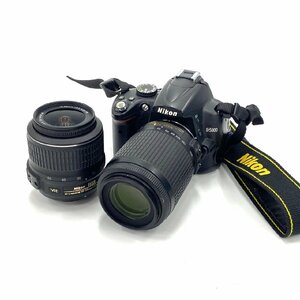 1円スタート NIKON ニコン D5000 デジタル一眼レフ AF-S DX 55-200mm 1:4-5.6G / 18-55mm 1:3.5-5.6G カメラ レンズセット 動作未確認