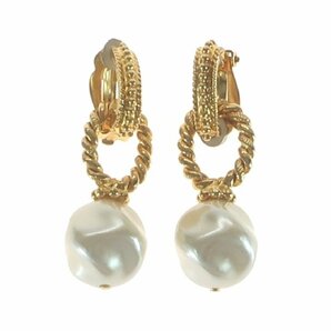 1円スタート 美品 SONIA RYKIEL ソニアリキエル パール イヤリング pearl ゴールド ヴィンテージ 耳飾り 両耳 アクセサリー レディースの画像1