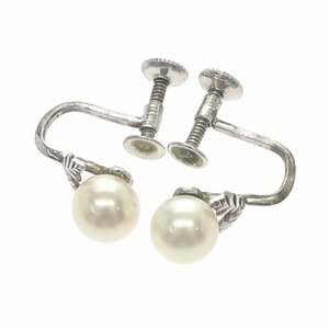 1 jpy start MIKIMOTO Mikimoto pearl earrings pearl pearl M stamp SILVER silver ear decoration both ear jewelry accessory lady's 