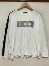 ね1367 BLACK LABEL CRESTBRIDGE ブラックレーベルクレストブリッジ 長袖Tシャツ ロンT M ホワイト ロゴプリント _画像1