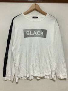 ね1367 BLACK LABEL CRESTBRIDGE ブラックレーベルクレストブリッジ 長袖Tシャツ ロンT M ホワイト ロゴプリント 