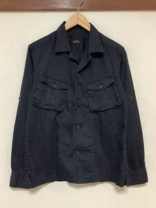 な1338 PS Paul Smith ポールスミス シャツジャケット ワークジャケット ワークシャツ L ブラック ヘリンボーン 日本製