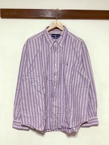 と1393 Ralph Lauren ラルフローレン オックスフォード 長袖シャツ 3L パープル ボタンダウン クラシックフィット