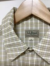 な1382 L.L.Bean エルエルビーン チェック 長袖シャツ ワークシャツ M ベージュ _画像3