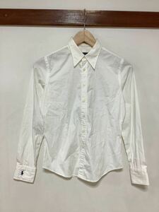 ne1342 RALPH LAUREN Ralph Lauren long sleeve shirt lady's 5i white 