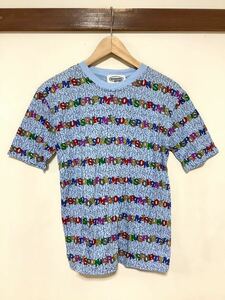 の1340 MISSONI SPORT ミッソーニスポーツ 総柄 半袖カットソー 半袖Tシャツ レディース ライトブルー イタリア製