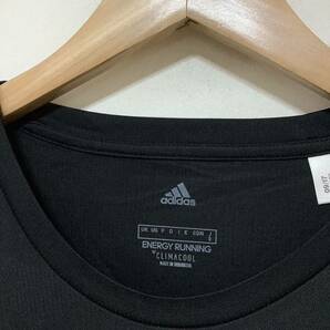 ぬ1334 adidas アディダス メッシュ長袖Tシャツ トレーニングウェア O ブラック ドライ 速乾 ウォーキング ランニング CLIMACOOL の画像3