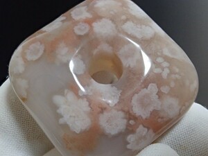 【春の美】桜瑪瑙　チェリーブロッサムアゲート　天然石　原石研磨