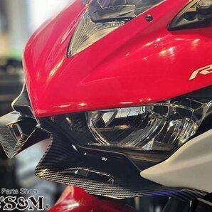 W12-4CB ディフューザー ウイングレット フロント カナード カーボン調 ABS製 Type2 YZF-R25 YZF R25 R3 RG10J用の画像4