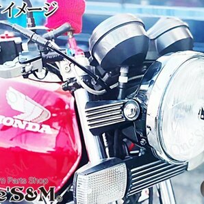 A8-1BKB One'S&M製 ヘッドライトステーカバー フィンタイプ 左右セット ブラック CBX400F NC07 CBX550F PC04用の画像4