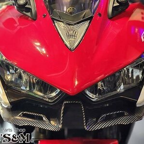 W12-4CB ディフューザー ウイングレット フロント カナード カーボン調 ABS製 Type2 YZF-R25 YZF R25 R3 RG10J用の画像3