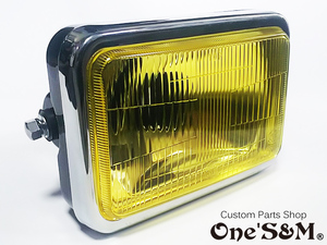 Q2-2YLB 黄色 角型 ヘッドライト H4 LED 七色ポジション GS400 GT380 GSX400FS GSX400F GSX250E GSX400E GSX400L GSX400インパルス 汎用