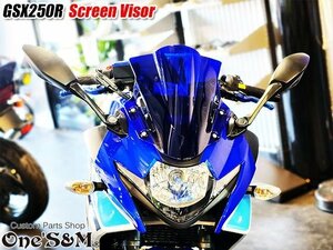 B4-22BL フロント メーター スクリーン バイザー ウインドシールド 風防 クリアブルー GSX250R 2BK-DN11A 2017-2021用