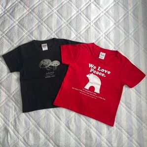 黒色城崎マリワールド&赤色とべ動物園の Tシャツ110cm２点セット