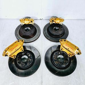 日産 フェアレディZ Z33 ( Brembo ブレンボ ) 4POT 2POT ディスク キャリパー セット スリットローターV35 M35 GT-R R34 R33 R32 流用 の画像1