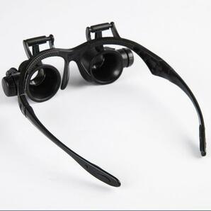 ヘッドルーペ メガネルーペ ルーペメガネ LEDライト付 拡大鏡 眼鏡式 時計修理 宝石鑑定 拡大鏡 交換レンズ プラモデル 製作の画像3