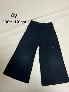 【中古品】　アニエスベー　キッズ　4y 黒 ワイドパンツ 