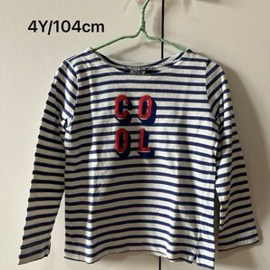 【中古品】bonpoint ボンポワン 長袖 Tシャツ ボーダー　4y 