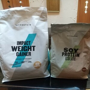 MY PROTEIN IMPACT удар WEIGHT GAINER лёд Latte 2.5kg & MYVEGAN vi - gun soi Pro tin1kg 2 шт. комплект мой Pro 