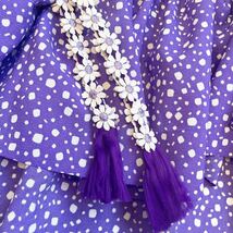 【心和】付けフリル パープル 斜めがけフリル 付け衿 重ね衿 サッシュ ペプラム飾り 着物リメイク 帯リメイク 和装 洋装 和装小物 紫 W6401_画像6