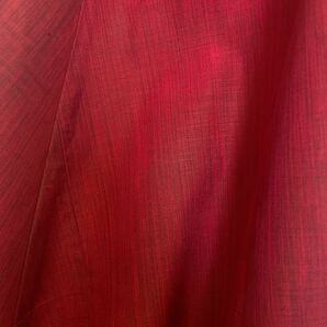 【心和】バルーンワンピ 赤 着物ワンピース ゆったり ワンピース 着物リメイク フォーマル 結婚式 お出掛け ノースリー M～3L（B6408）の画像4