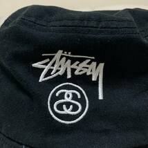 stussy! ステューシー! バケットハット! ブラック! ロゴ! SSリング! 刺繍! シャネル! 帽子! SIZE L/XL_画像2