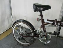 D473★10000円★　折りたたみ中古自転車　ブラウン　カゴ　6段変速　Rサス付き【20インチ 】 入札お待ちしております(*^▽^*)_画像6